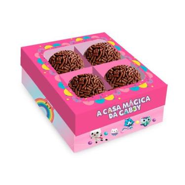 Imagem de Caixa 4 Bombons Quadrado com Visor - A Casa Mágica da Gabby - 1 unidad