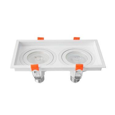 Imagem de Spot De Embutir Recuado Nordecor Loyo Para 2 Lâmpadas Par 20 E27 Branco