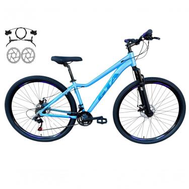 Imagem de Bicicleta Aro 29 Gta Start Feminina Mtb Aluminio 21v Freio A Disco Hidraulico Garfo Suspensão - Azul/roxo Tam.15