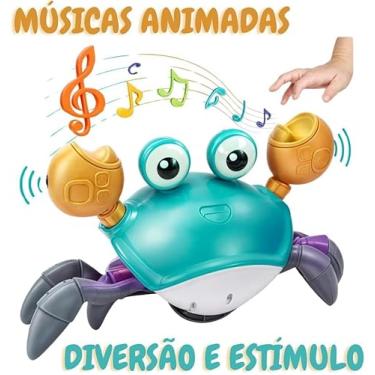 Imagem de Caranguejo Fujão - Brinquedo Interativo Pega Caranguejo Infantil p/Bebê e Criânças com Sensor de Obstáculo, Música Educativa e Estimula o Desenvolvimento - Movido a Pilhas em Cores Sortidas - Premium