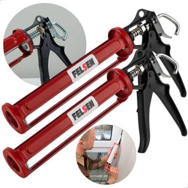 Imagem de 02 Pistola Silicone Profissional 9 Aço Reforçado Felsen - Felsen Ferra