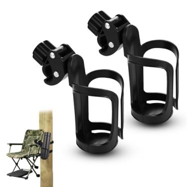 Imagem de Sinbana 2pçs Suporte Copo Árvore Caça, Fácil Fixação Suportes Árvore ou Bastões de Escalada Sem Perfuração Suporte para Garrafas com Rotação 360° Acessórios Essenciais para Equipamentos Caça (Preto)