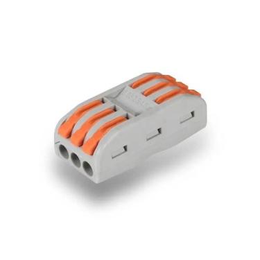 Imagem de Kit 10 Conectores De Fio Rápido Emenda Click Alavanca 3 Vias - Genéric