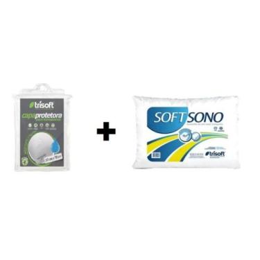 Imagem de Kit com 4 capas de travesseiro 100% poliéste 4 travesseiros Soft sono 