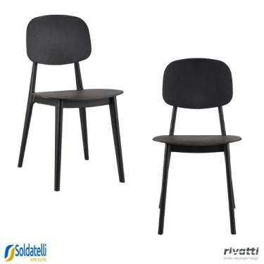 Imagem de Kit 2 Cadeiras Cátia Várias Cores - Rivatti, Preto