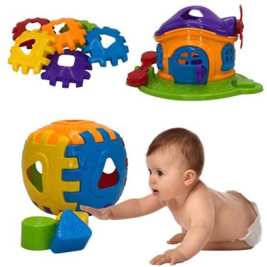 Imagem de Brinquedo Educativo Menino E Menina Casinha E Cubo Didático - JXP Brin