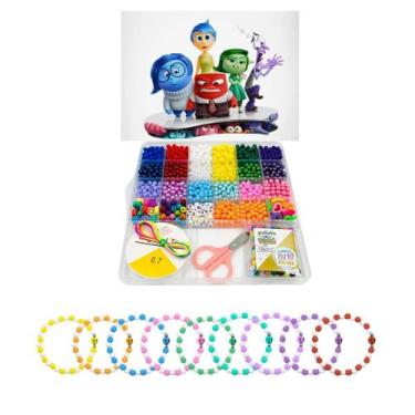 Imagem de Kit Miçanga Divertidamente Infantil Pulseira Emoções Biju + Adesivo - 