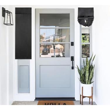 Imagem de PI Cortina blackout para janela de sala de aula, cortina pequena com isolamento térmico para sala de aula/porta deslizante/porta da frente 1 painel (W12XL40, preto)