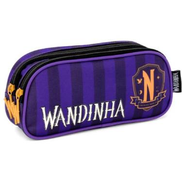 Imagem de Estojo Escolar Duplo Penal Wandinha Adamas Invicta Original 2 Zipers -