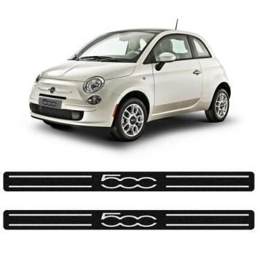 Imagem de Kit 2 Soleiras Da Porta Fiat 500 Adesivo Protetor Preto - SPORTINOX