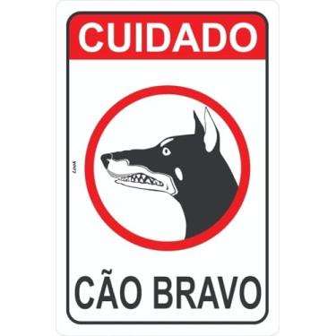 Imagem de Placa "Não Estacione Dia e Noite" E "Cão Bravo" 20x30cm - Sinalização Clara e Resistente para Garagens, Condomínios e Áreas Privadas - Evite Estacionamento Indevido com Durabilidade e Visibilidade Superior (CÃO)