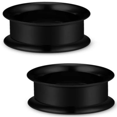 Imagem de Pexveiuu Brinco de calibre preto de 40 mm para túneis de orelha de aço inoxidável cirúrgico 316L alargado duplo alargado internamente alargado orelha alargador alargador alargador túnel alargador