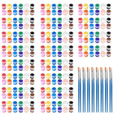 Imagem de Pacote com 30 mini conjunto de tinta acrílica, tiras de tintas acrílicas de 12 cores para crianças e adultos, kit de pintura infantil com 420 unidades, armazenamento de tiras de recipiente, perfeito
