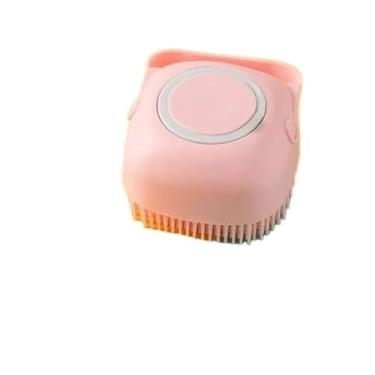 Imagem de Esponja Para Banho de Silicone com Dispenser Massageador Escova Shampoo Sabonete Liquido Infantil Pet Crianças(1,rosa)