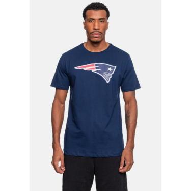 Imagem de Camiseta NFL Masculina New England Patriots Azul Marinho, P