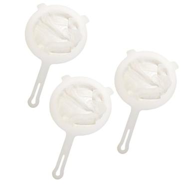 Imagem de 3 coadores de malha de nylon ultrafino, filtro de grau alimentício 100 para café, chá, suco, leite de nozes, kefir - coador de plástico reutilizável com alça, pode ser lavado na lava-louças