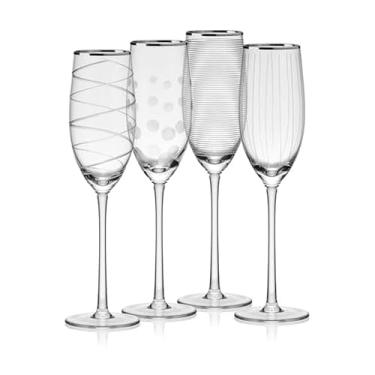 Imagem de Mikasa Conjunto de 4 taças de champanhe com aro de platina Cheers, 227 g