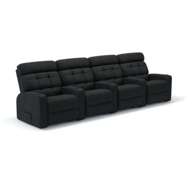 Imagem de Sofá 4 Lugares Reclinável Elétrico Linha Cinema em Linho Sala de estar