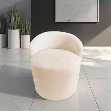 Imagem de Poltrona Decorativa Yara Orgânica Couro Bege - Mansão Decor