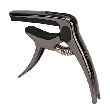 Imagem de POCREATION Capivara Universal para Violão Capo Multinstrumentos Capo de Uso Geral Com Mola, Amortecimento Macio e Suporte para Palheta para Violão Elétrico, Violão Acústico, Baixo, (Níquel preto