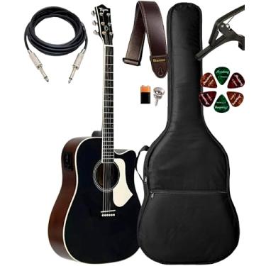 Imagem de Kit Violão Tagima Andes Cutway Elétrico Aço + Acessórios (BK)