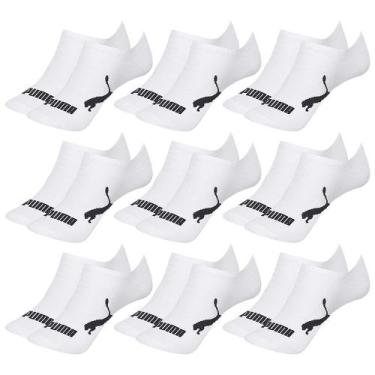 Imagem de Kit 9 Pares de Meias Puma Sapatilha Invisível Infantil, Branco, 25-28