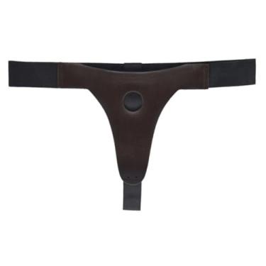 Imagem de Cinta Peniana Em Couro Luxo Cinta Erótica Luxo com Ajustes Laterais para Fantasias Sensuais DX301 (CAFÉ)