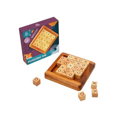 Imagem de Jogo de Tabuleiro Tic Tac Toe de Madeira para Crianças Família TicTacToe Mesa de Centro Decoração de Sala de Estar (PushingMe)