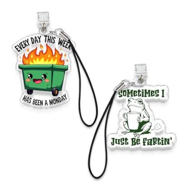 Imagem de Conjunto de 2 peças Sometimes I Just Be Fartin', Every Day This Week Has Been A Monday Kindle Charms, Dust Plug Charm 1,5 polegadas Funny Quote, Mental Health Lightning/Type C com alça material