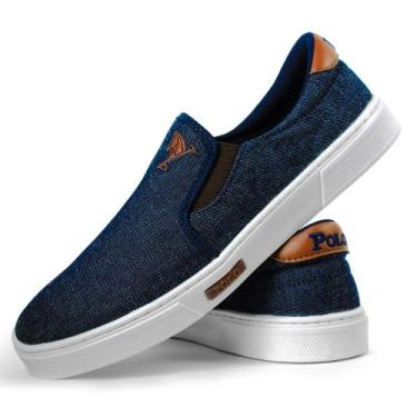 Imagem de Sapatilha Masculina Polo Joy Slip - Jeans, Azul, 42