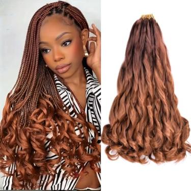 Imagem de Vitorish Pacote Com 8 Extensões De Cabelo Cacheado Francês Trançado, 40 Cm, Soltas, Onduladas E Saltitantes, Pontas, 75 G/Pacote, Crochê Sintético Para Mulheres Negras (40 Pacotes, 33/30 Oz)