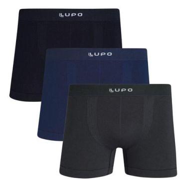 Imagem de Kit 3 Cuecas Boxer Lupo Micromodal Sem Costura Original 661, 1 preto, 