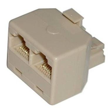 Imagem de Adaptador T - Duplicador RJ45 - para Cabo de Rede - 100Mbps - 1 macho x 2 fêmea