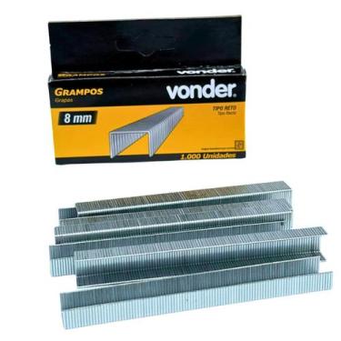 Imagem de Grampo Reto 8mm Zincado P/ Grampeador Manual Vonder 1000 Pçs - 2898408