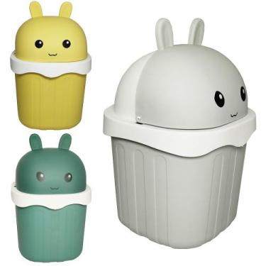 Imagem de Lixeira de Mesa de Plástico Quadrada Coelho 22X14,6CM FWB 8349 - Mini 