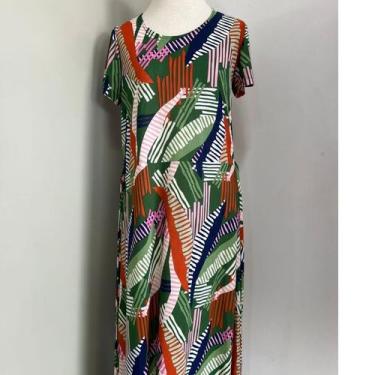 Imagem de Vestido Longo Moda Jovem Casual Moda Evangélica Com Mangas Curtas Malh