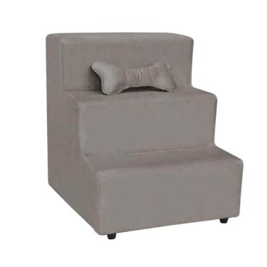 Imagem de Escada Pet Almofadada 3 Degraus Para Cães E Gatos Veludo Cappucino