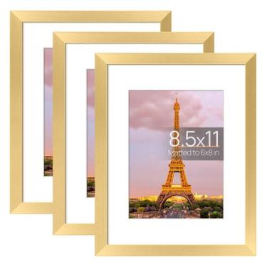 Imagem de Conjunto simples de 3 porta-retratos para 6 x 8 com tapete ou 8,5 x 11