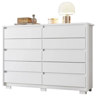 Imagem de Cômoda Duetto 10 Gavetas Albatroz Cor Branco