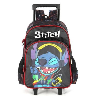 Imagem de Mochila de Rodinhas Luxcel Com Alça Stitch Crazy Preto