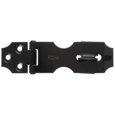 Imagem de Ferrolho Com Porta Cadeado Trinco Preto 6,5X2,5Cm Rocha