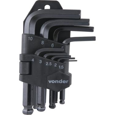 Imagem de Jogo Chave Hexagonal Allen 1,5-10,0mm Tipo L Abaulada Curta