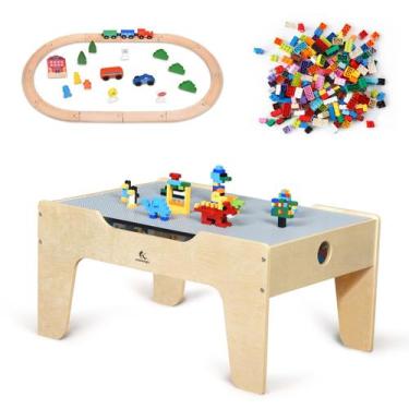Imagem de Mesa de jogo de atividades KRAND Kid's com 290 tijolos de construção