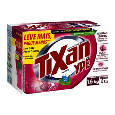 Imagem de Lava-Roupas Pó Concentrado Maciez Tixan Ypê Caixa Leve 1,6kg Pague 1,52kg