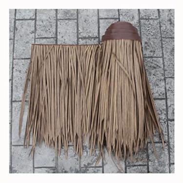 Imagem de Palha falsa à prova de fogo artificial de palmeira simulação de palha rolo de palha 100 x 50 cm/99.8 cm x 49.8 cm folhas de palmeira sintético telhado de palha telhado de palha (amarelo, 0,5 x 20 m