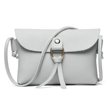 Imagem de Bolsa transversal para celular feminina, bolsa de ombro pequena, mini carteira de celular para viagem, bolsa de compras, Cinza - A, Moderno