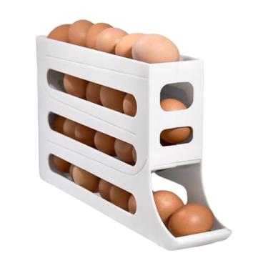 Imagem de Porta Ovos Organizador Suporte Vertical para Geladeira 30 Ovos Rolante 4 Andares (3)