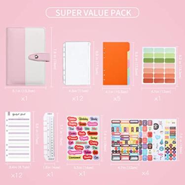 Imagem de Generic Pasta de Orçamento, Organizador de Orçamento A6 Protetor à Prova de Poeira, Portátil Financeiro Prático Com Fivela para Viagens (YMX-011-Costura modelo vertical-pó+branco)