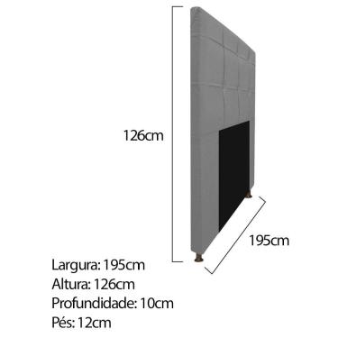 Imagem de Cabeceira E Calçadeira Baú195 Cm King Size Com Capitonê Corano Cinza