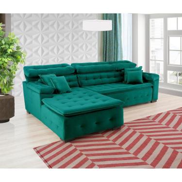 Imagem de Sofá Retrátil e Chaise Orlando 220x150 verde